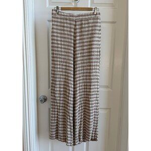 Brown flared gingham pants - size L